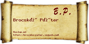 Brocskó Péter névjegykártya